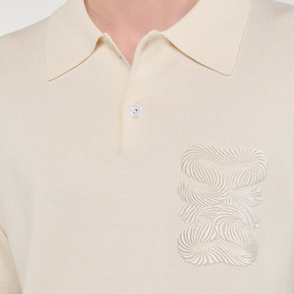 Big 4S Rope Polo Polo With Rope Embroidery Butter Cream