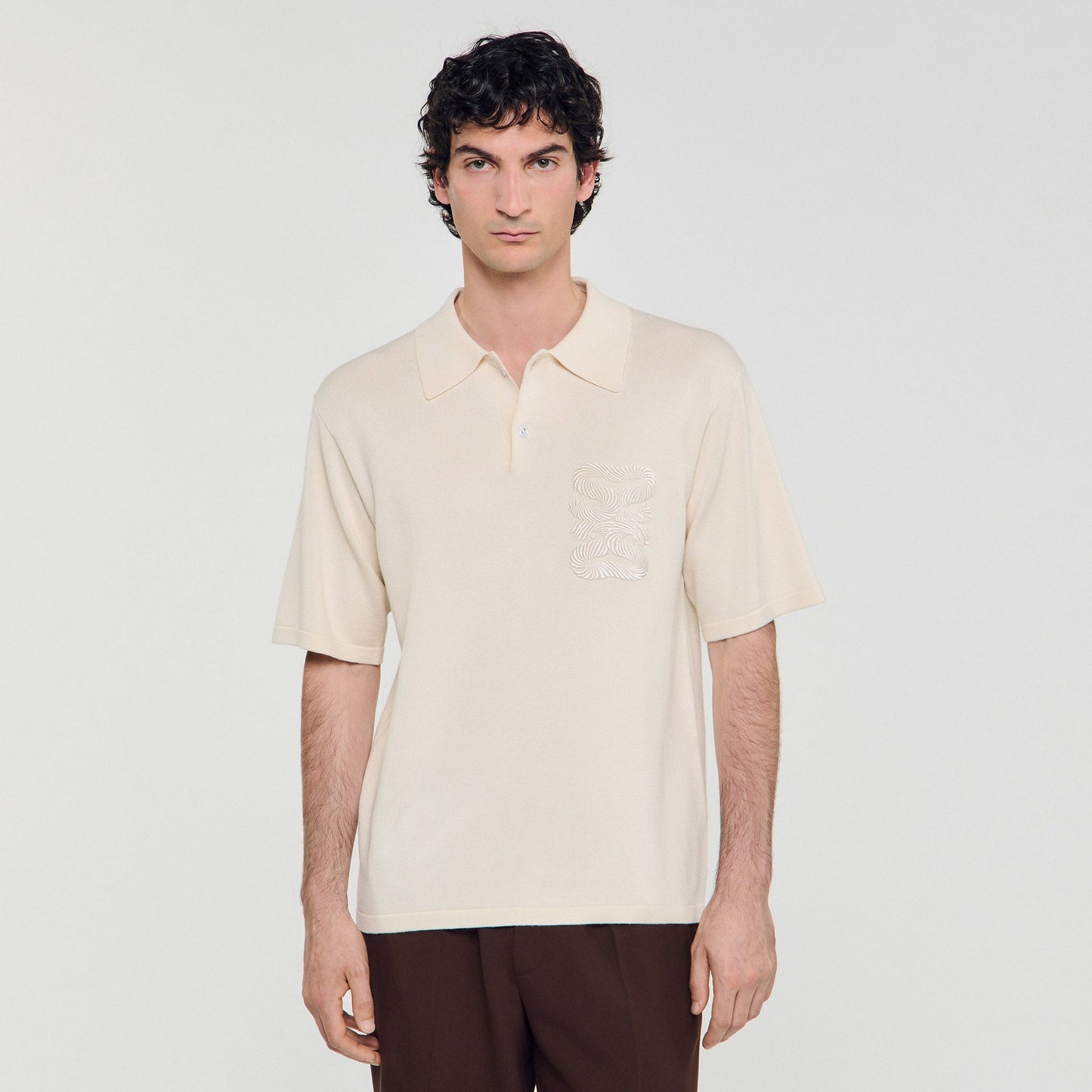 Big 4S Rope Polo Polo With Rope Embroidery Butter Cream