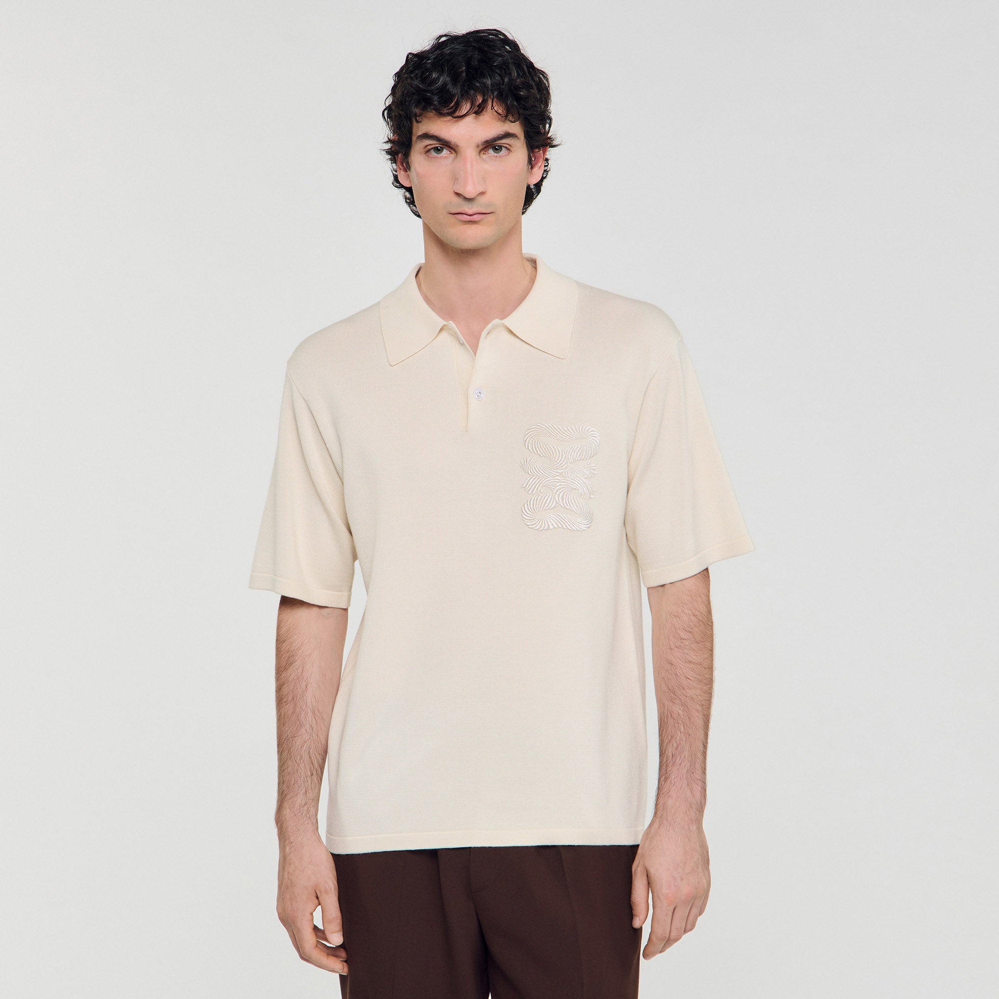 Big 4S Rope Polo Polo With Rope Embroidery Butter Cream