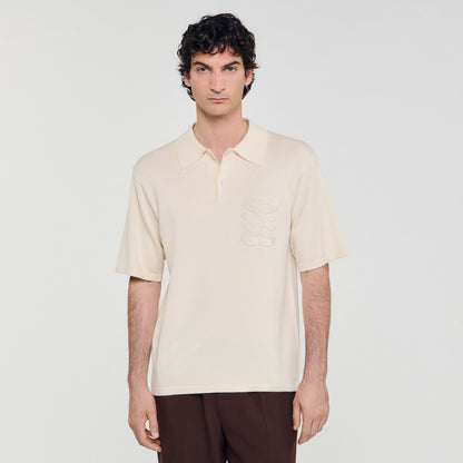 Big 4S Rope Polo Polo With Rope Embroidery Butter Cream