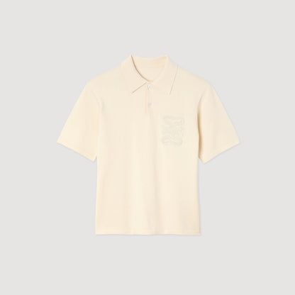 Big 4S Rope Polo Polo With Rope Embroidery Butter Cream
