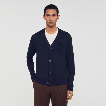 Big 4S Rope Cardigan Cardigan With Rope Embroidery Navy Blue