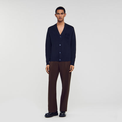 Big 4S Rope Cardigan Cardigan With Rope Embroidery Navy Blue