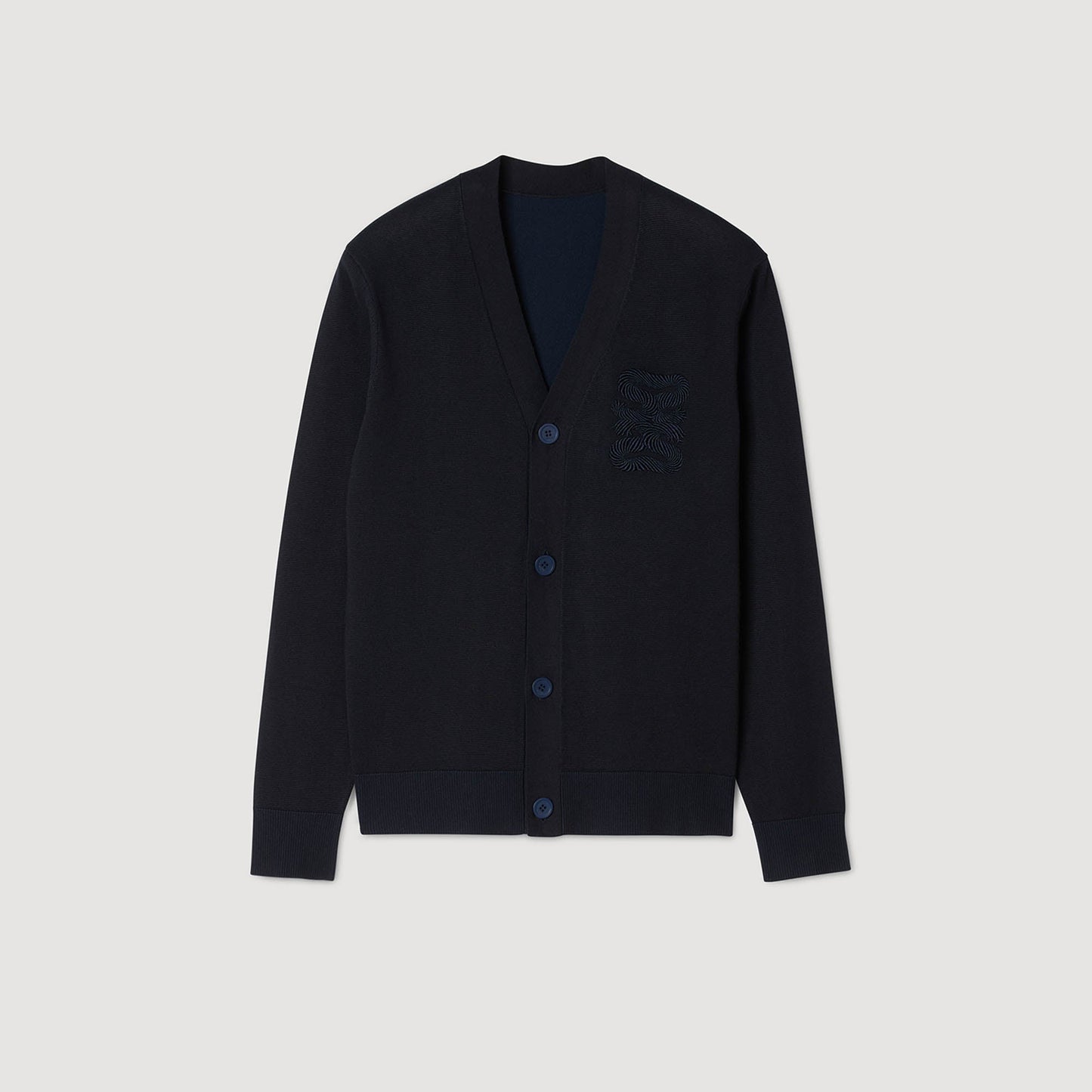 Big 4S Rope Cardigan Cardigan With Rope Embroidery Navy Blue