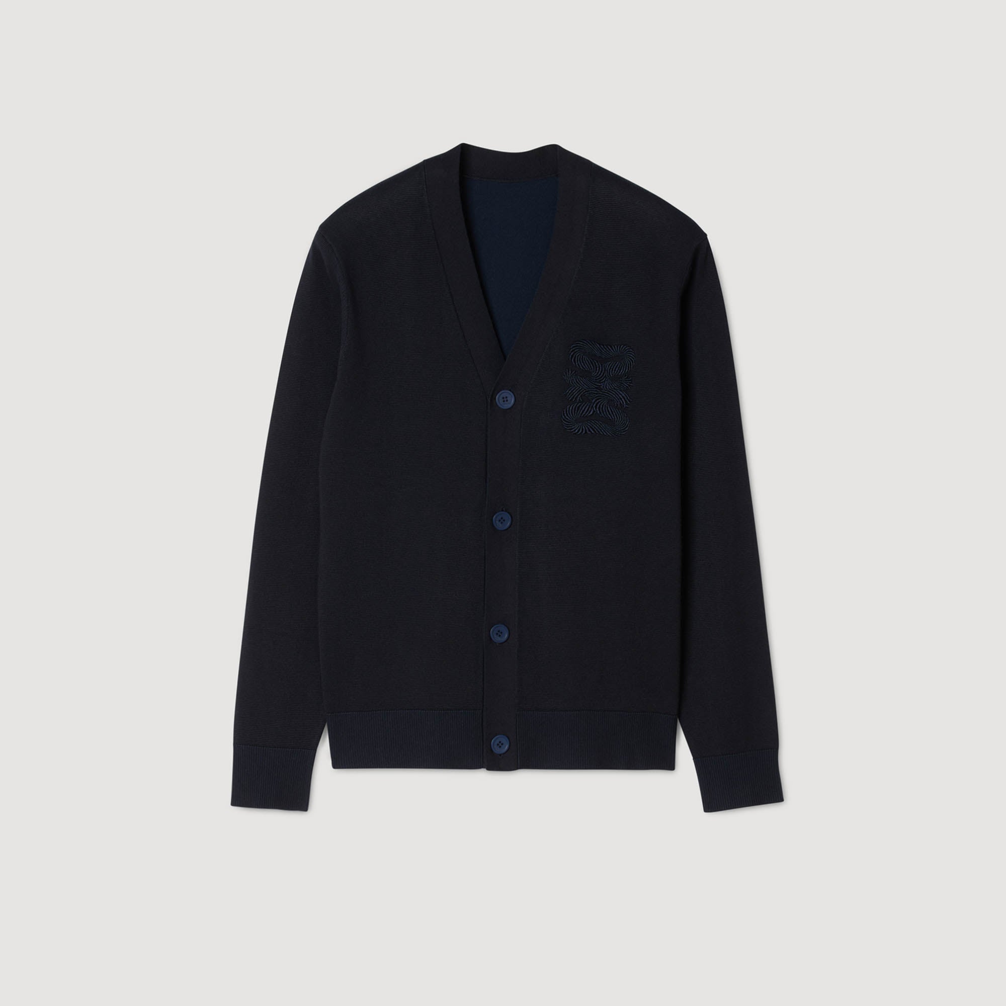 Big 4S Rope Cardigan Cardigan With Rope Embroidery Navy Blue