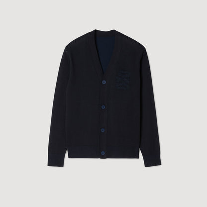 Big 4S Rope Cardigan Cardigan With Rope Embroidery Navy Blue