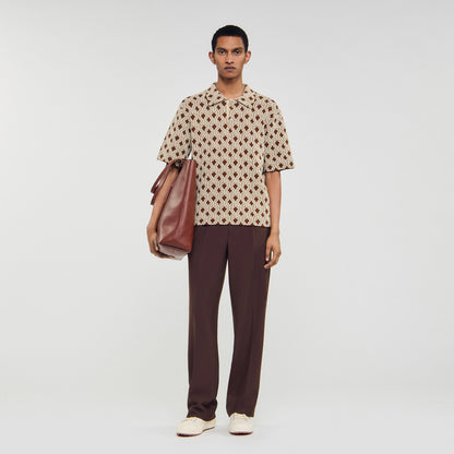 Terry Rope Shirt Rope Jacquard Cardigan Shirt Butter Cream