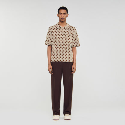Terry Rope Shirt Rope Jacquard Cardigan Shirt Butter Cream