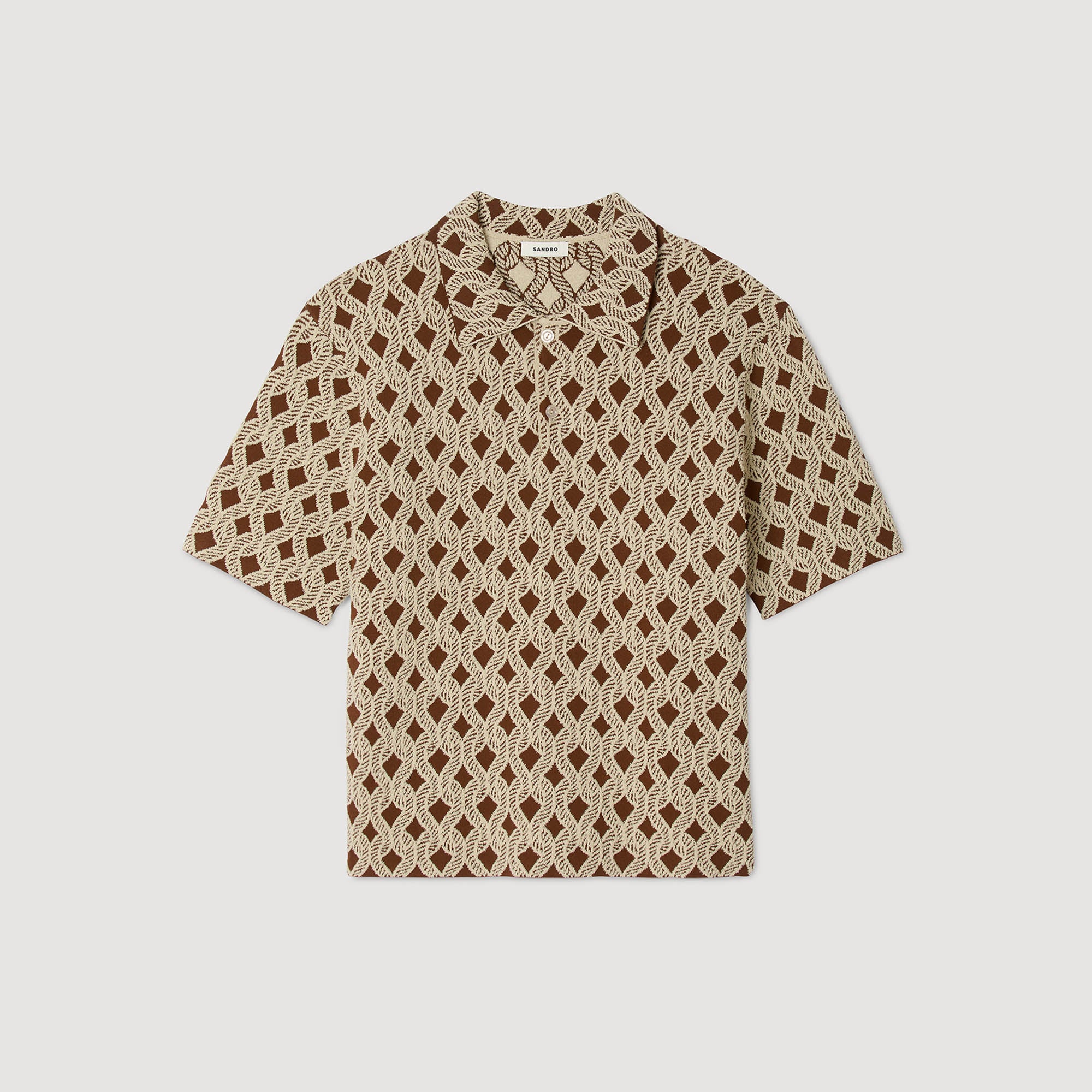 Terry Rope Shirt Rope Jacquard Cardigan Shirt Butter Cream