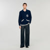 Varsity Cardigan Wool Cardigan With Patch S Navy Blue