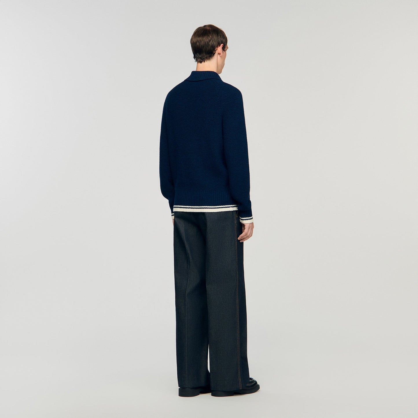 Varsity Cardigan Wool Cardigan With Patch S Navy Blue