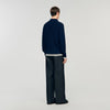 Varsity Cardigan Wool Cardigan With Patch S Navy Blue