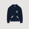 Varsity Cardigan Wool Cardigan With Patch S Navy Blue