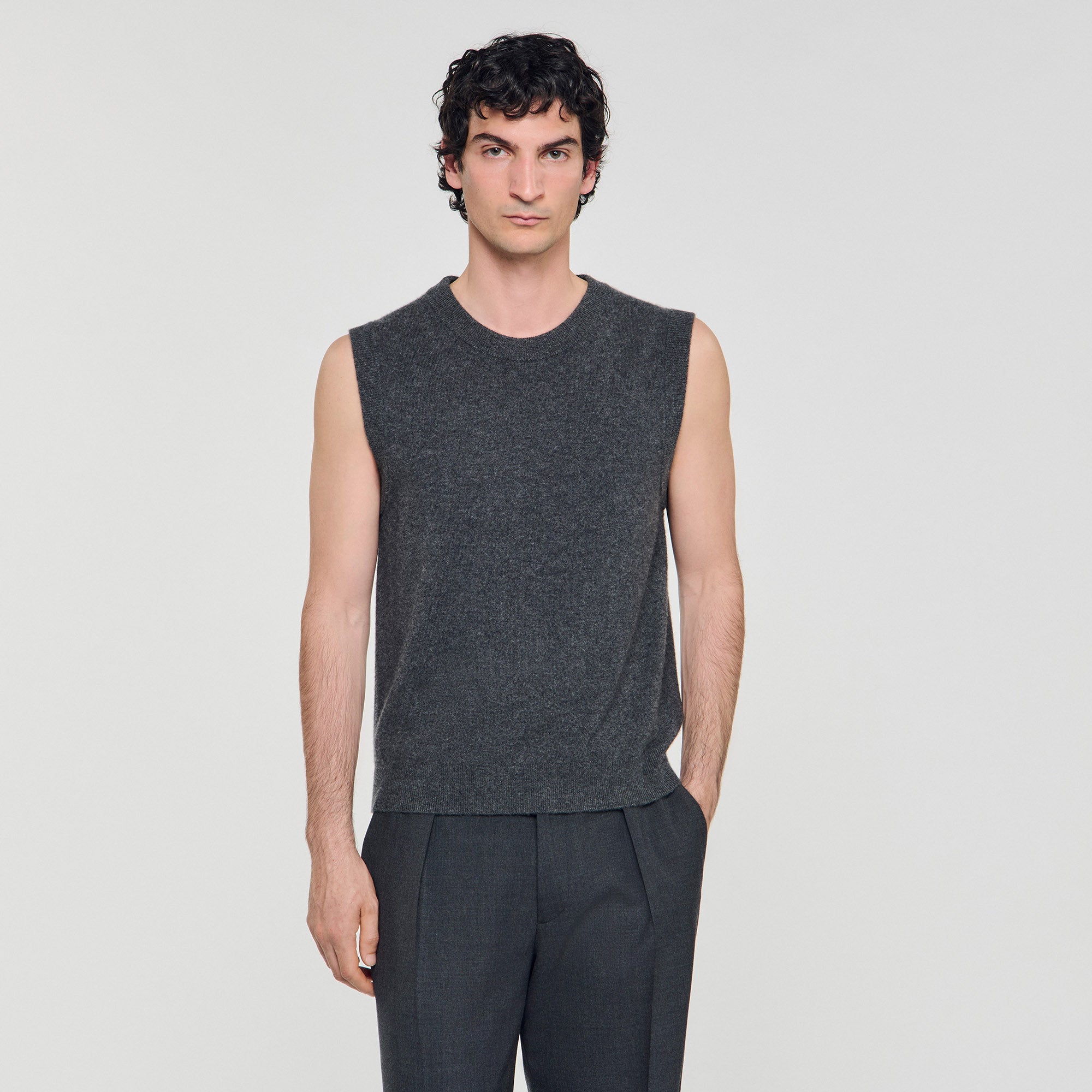 Tank Cashmere Cashmere Vest Top Heather Charcoal