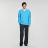Antonio Pull V-Neck Long-Sleeve Jumper Turquoise