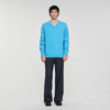 Antonio Pull V-Neck Long-Sleeve Jumper Turquoise