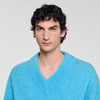 Antonio Pull V-Neck Long-Sleeve Jumper Turquoise