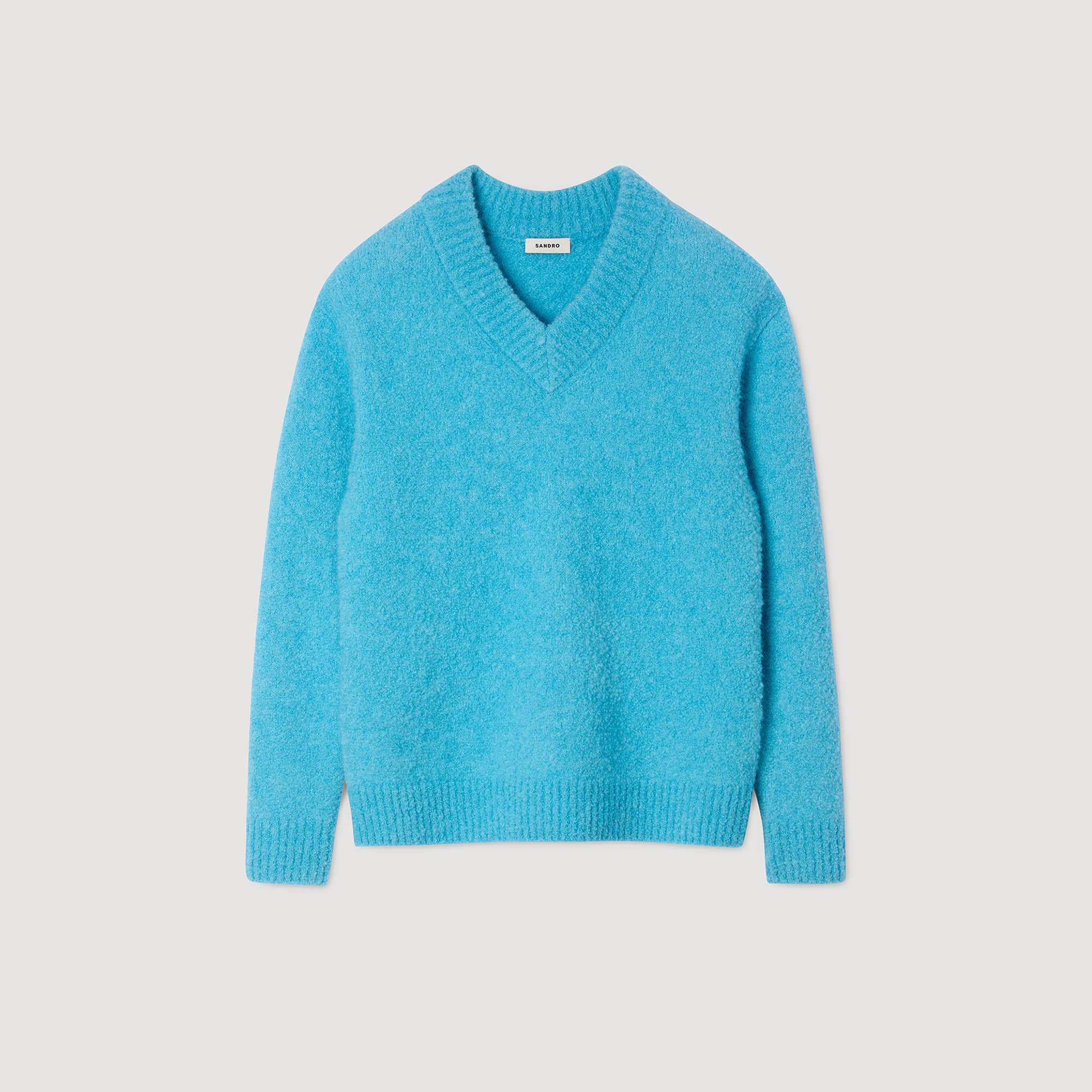 Antonio Pull V-Neck Long-Sleeve Jumper Turquoise