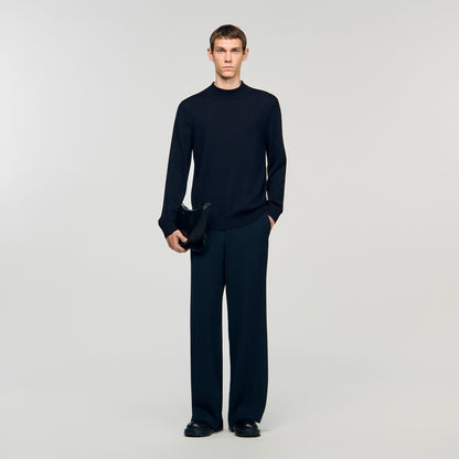 Industrial Wool jumper with high neck Midnight Blue
