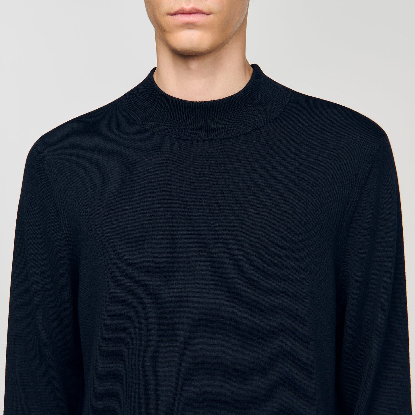 Industrial Wool jumper with high neck Midnight Blue