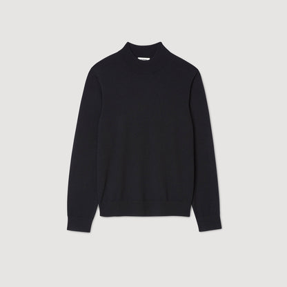 Industrial Wool jumper with high neck Midnight Blue