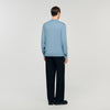 Industrial Wool jumper with high neck Chambray.