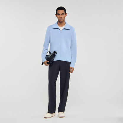 Trucker Cardigan Wool Trucker Jacket Sky Blue
