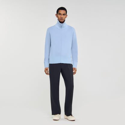 Trucker Cardigan Wool Trucker Jacket Sky Blue