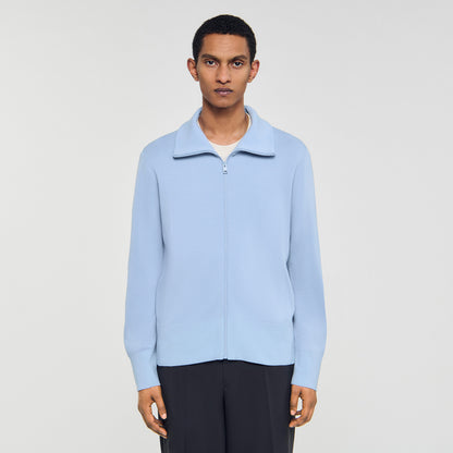 Trucker Cardigan Wool Trucker Jacket Sky Blue