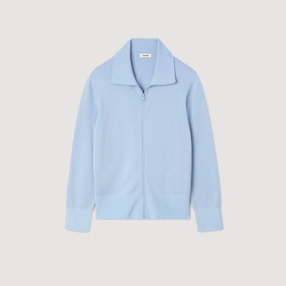 Trucker Cardigan Wool Trucker Jacket Sky Blue