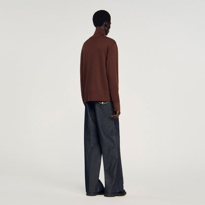 Trucker Cardigan Wool Trucker Jumper Chocolate