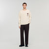 Flannel Flower Pull Wool Jumper With Flower Detail Butter Cream