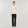 Flannel Flower Pull Wool Jumper With Flower Detail Butter Cream