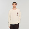 Flannel Flower Pull Wool Jumper With Flower Detail Butter Cream