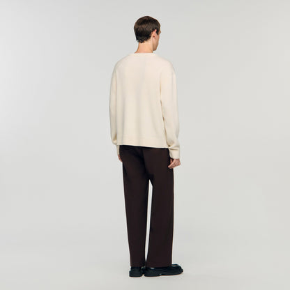 Flannel Flower Pull Wool Jumper With Flower Detail Butter Cream