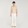 Pablo V Short-Sleeved V-Neck Polo Shirt Beige