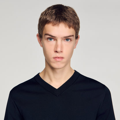 Pablo V Tee Short-Sleeve V-Neck Polo Shirt BLACK