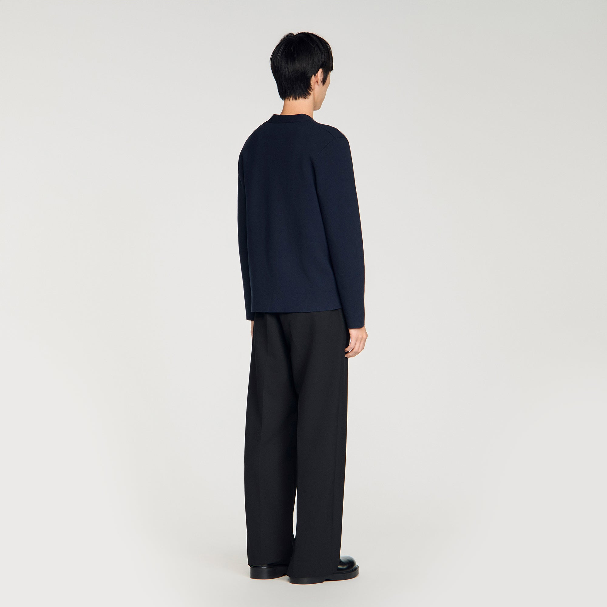 Horse Cardigan Long-Sleeved Embroidered Cardigan Midnight Blue