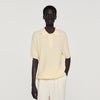 Manuel Polo Waffle-Texture Cotton Polo Butter Cream