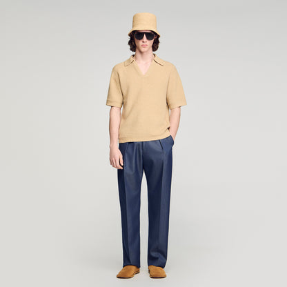 Papiro Polo Jute-Effect Polo Shirt BEIGE