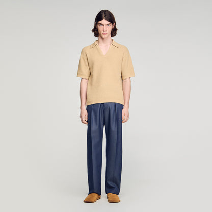 Papiro Polo Jute-Effect Polo Shirt BEIGE