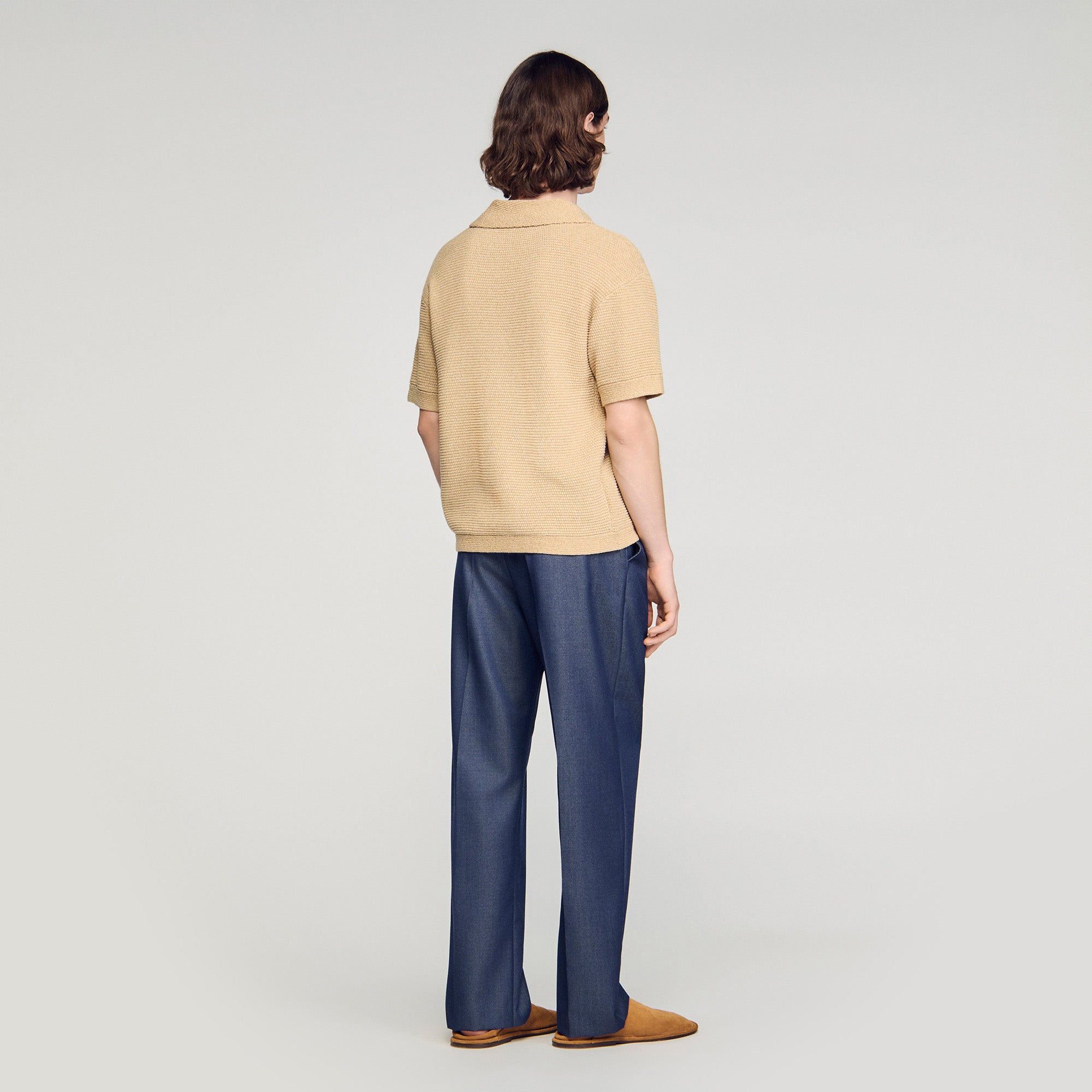 Papiro Polo Jute-Effect Polo Shirt BEIGE