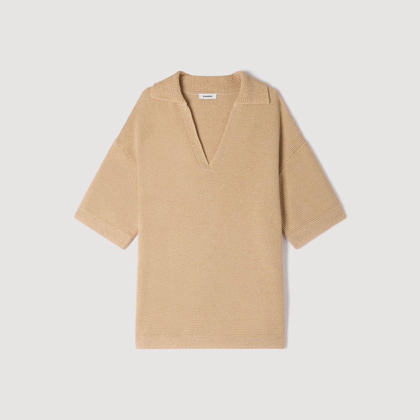 Papiro Polo Jute-Effect Polo Shirt BEIGE