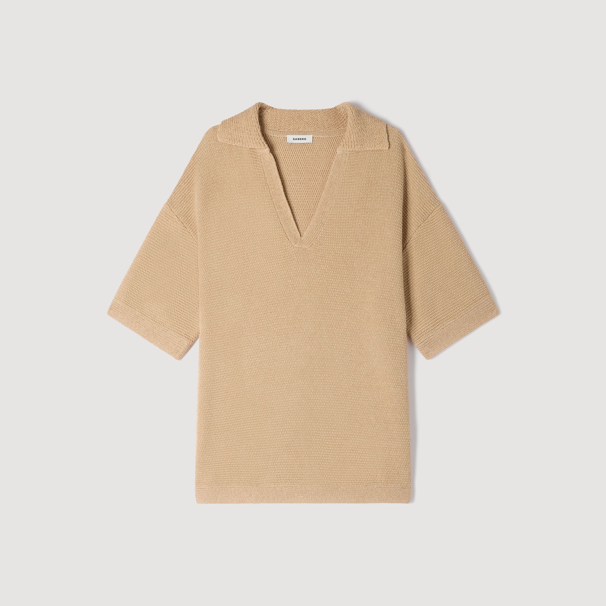 Papiro Polo Jute-Effect Polo Shirt BEIGE
