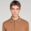 Pablo Cotton Cotton And Silk Polo Shirt Dark Camel