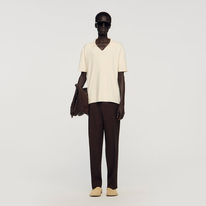 Riccardo Polo Stretch Knit Polo Shirt ECRU