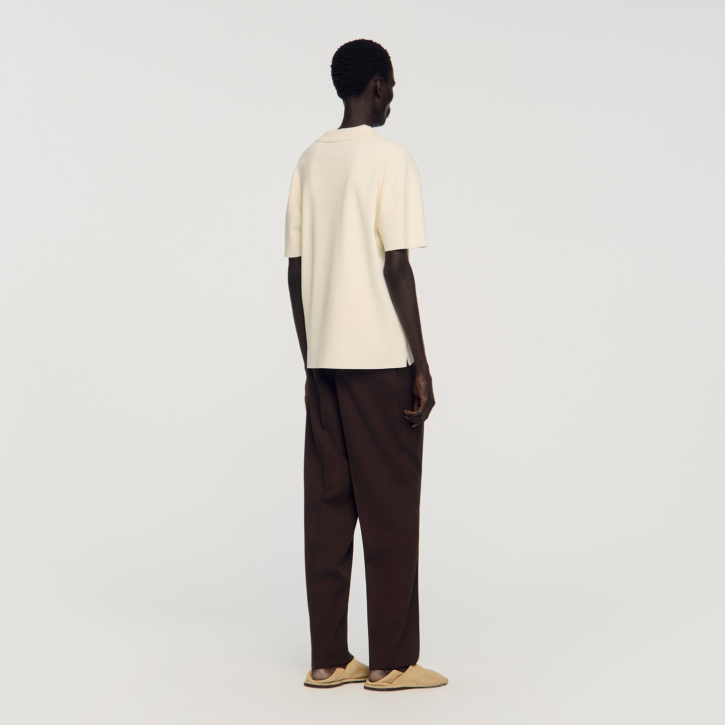 Riccardo Polo Stretch Knit Polo Shirt ECRU