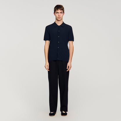 Openwork Shirt Navy Blue