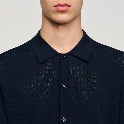 Openwork Shirt Navy Blue
