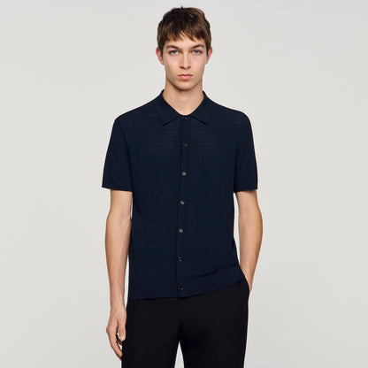 Openwork Shirt Navy Blue